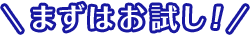 まずはお試し！
