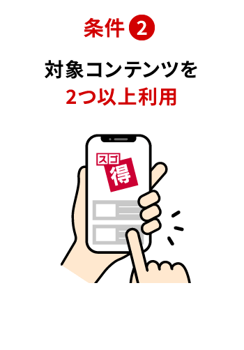 条件2　対象コンテンツを2つ以上利用