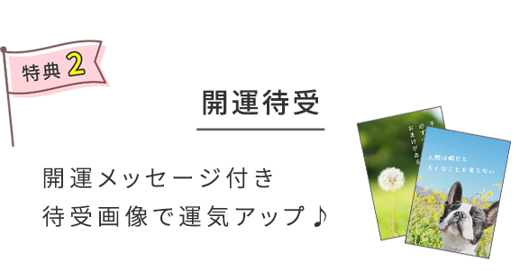 特典2　開運待受　開運メッセージ付き待受画像で運気アップ♪